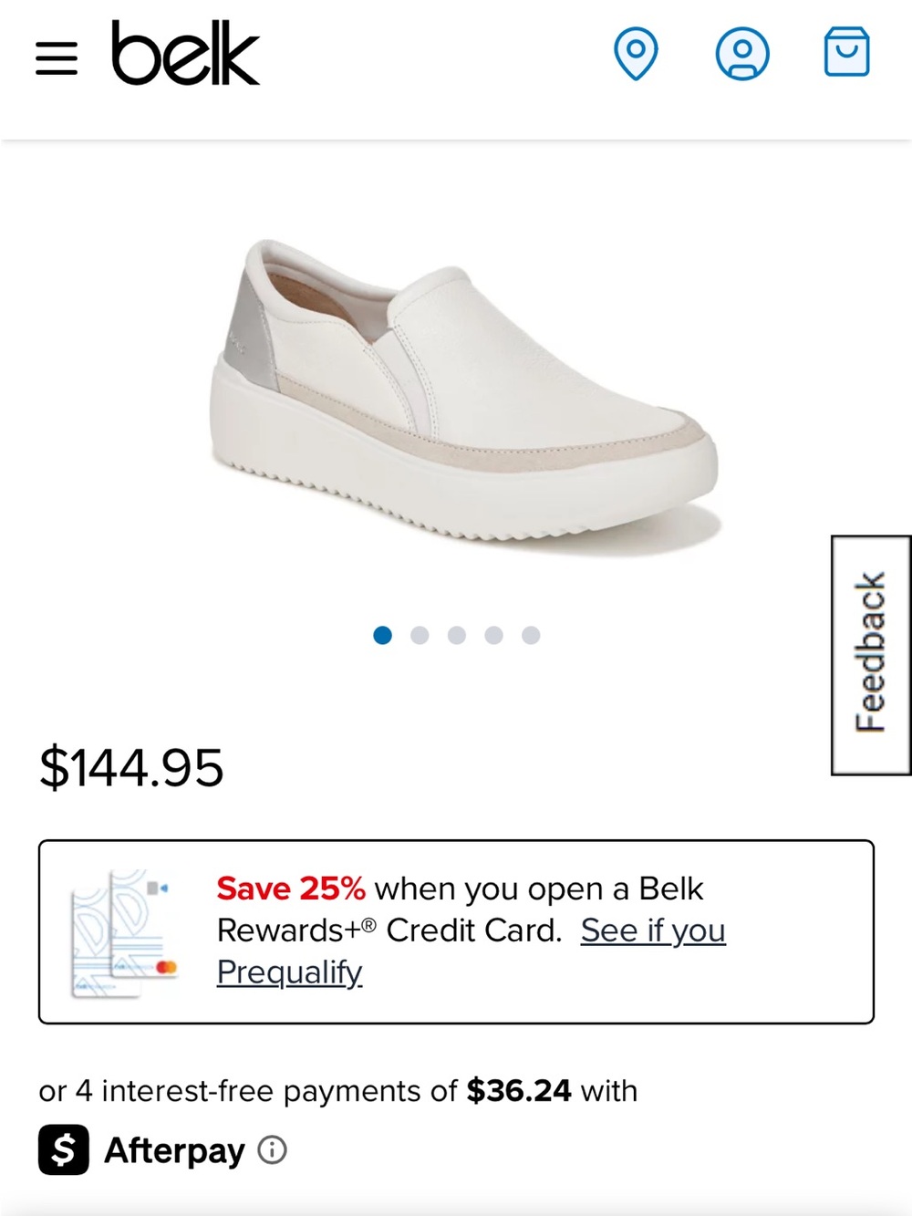 belk White and Gray Slip-On Platform Mule